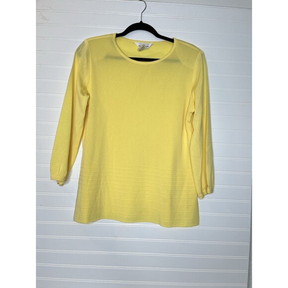 Exclusively Misook- Match Cardigan Sweater Set Santana Knit Yellow Medium - Picture 14 of 16